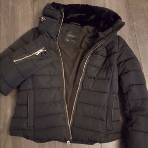 Zara Navy Blue Puffer Jacket